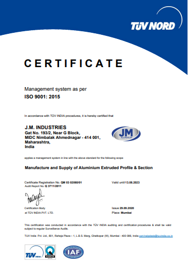 Aluminium Extrusion certification